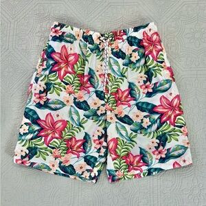 Nat Nast Luxury Originals White Floral Bathing Suit Men’s Size Small Swim Trunks